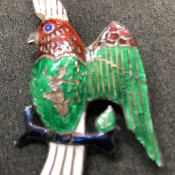 Vintage Siam Silver Cockatoo Pin - Picture 6 of 7